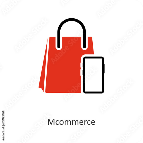 Mcommerce and online shopping icon concept