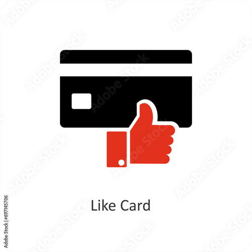 Like Card and approve icon concept