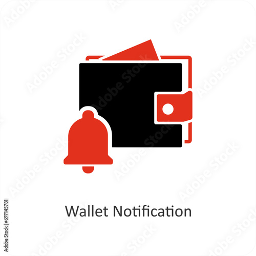 Wallet Notification and notification icon concept