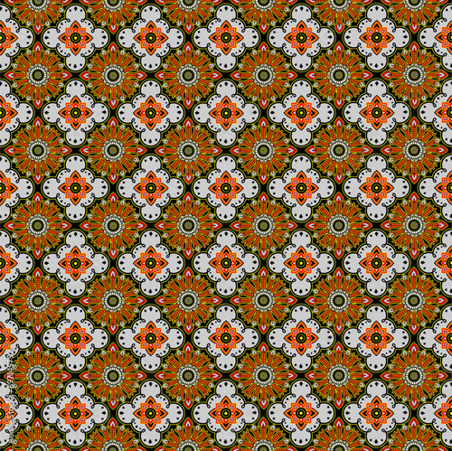 Pekalongan batik, a geometric motif cloth art technique originating from the Pekalongan, Indonesia. Vector file in eps.