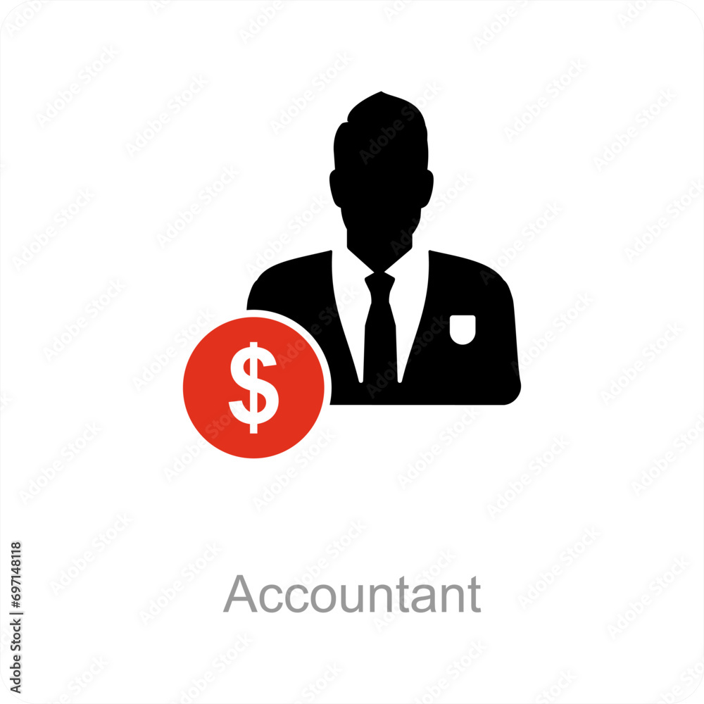 Accountant and investor icon concept Accountant and investor icon concept