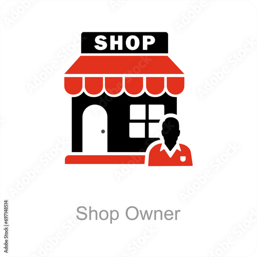 Shop Owner and owner icon concept