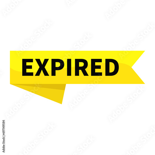 Expired In Yellow Rectangle Ribbon Shape For Sale Information Business Marketing Social Media Promotion Announcement
