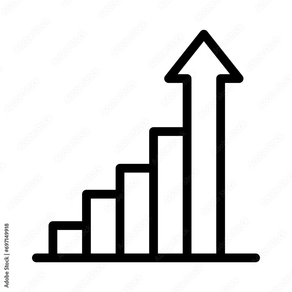 Increasing growth graph. Growth icon in line style
