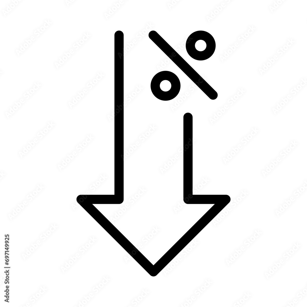 Loss, downward graph change. Growth icon in line style Loss, downward graph change. Growth icon in line style