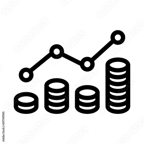Growth of currency exchange rates. Growth icon in line style