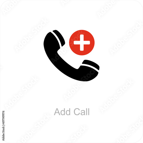 Add Call and calling icon concept