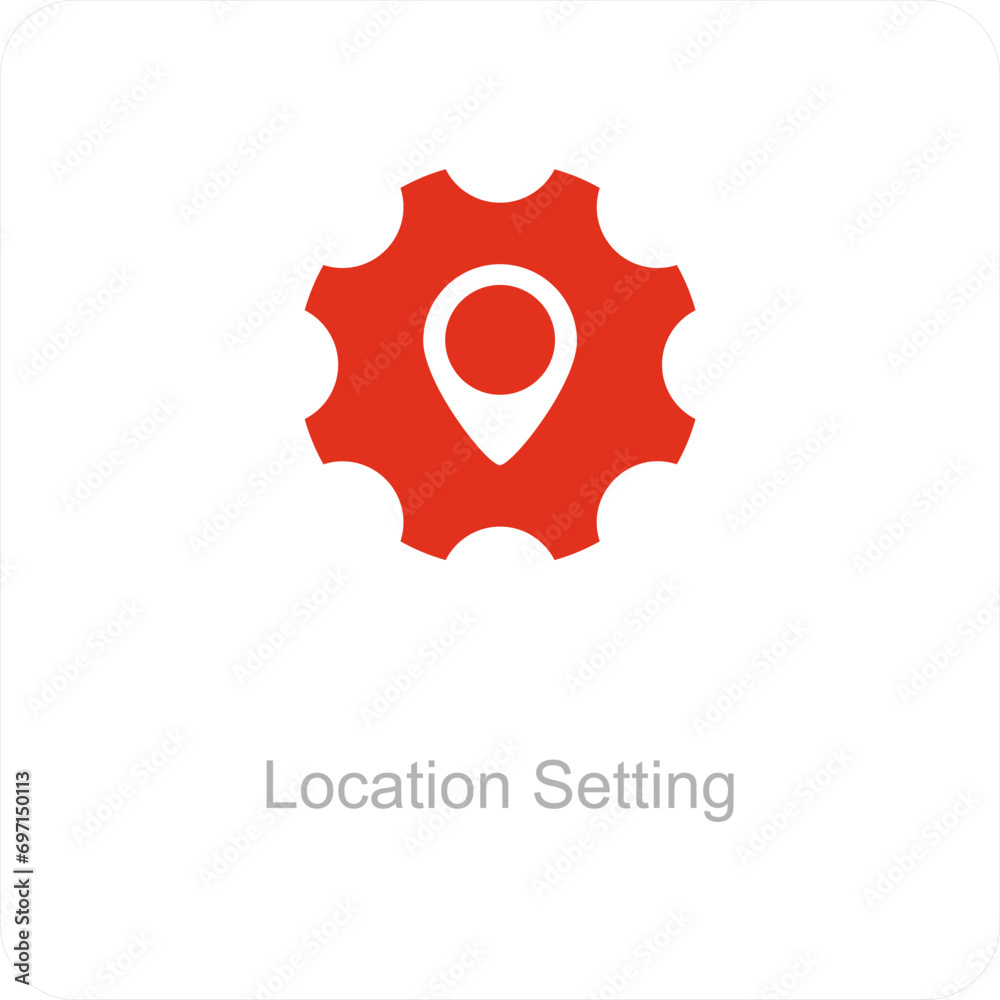 Location Setting and pin icon concept
