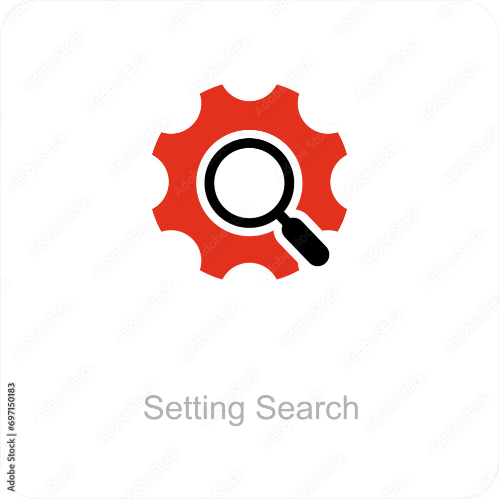 Fototapeta premium Setting Search and search icon concept
