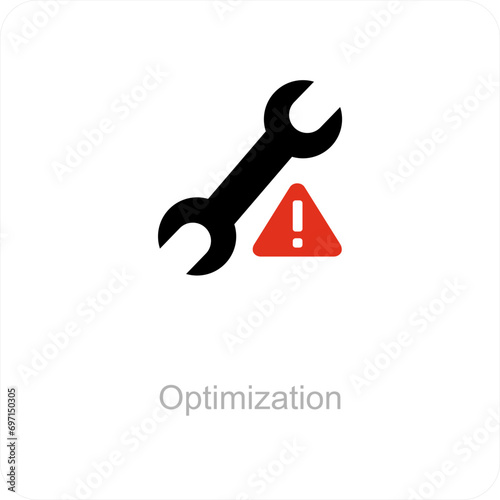 Optimization and gear icon concept