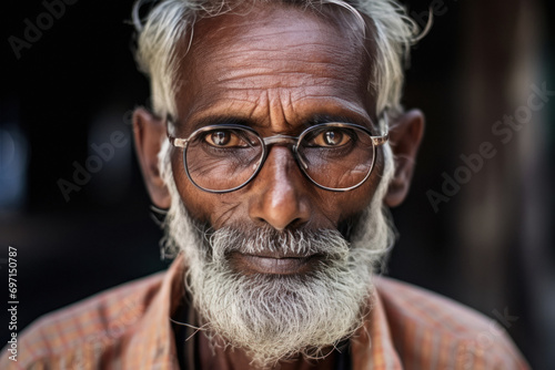 indian old man wearing eyeglasses