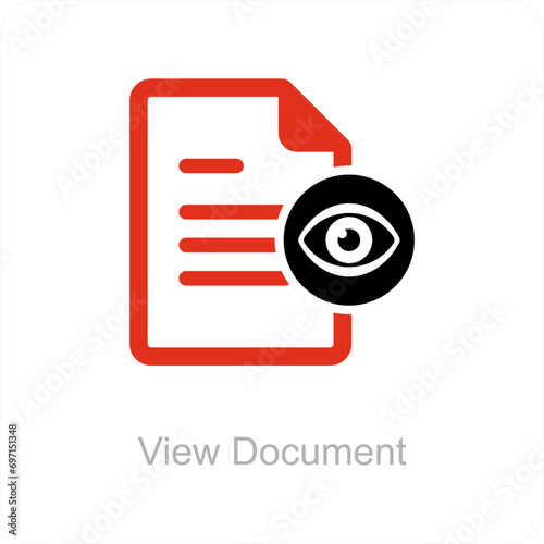 View Document and Find Icon Concept