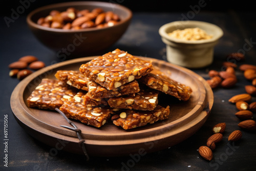 Indian sweet mithai made from groundnut peanut and jaggery photo