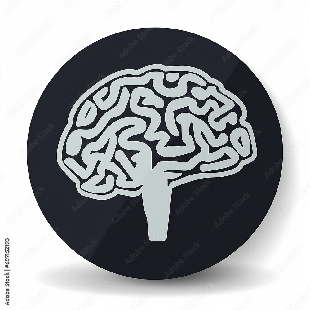human brain icon on white human brain icon on white