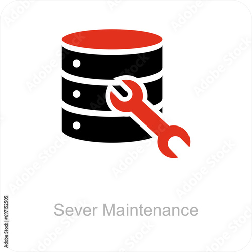 Sever Maintenance and icon concept
