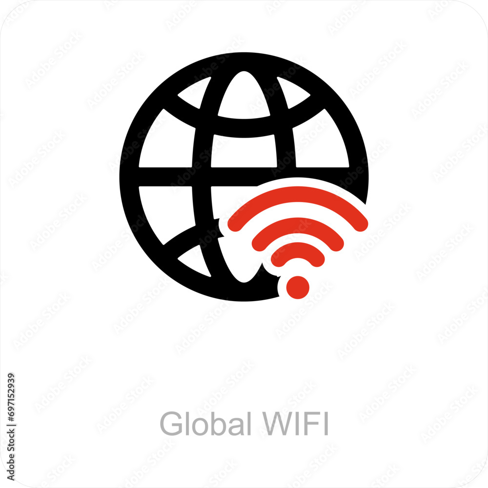 Global WIFI and icon concept Global WIFI and icon concept