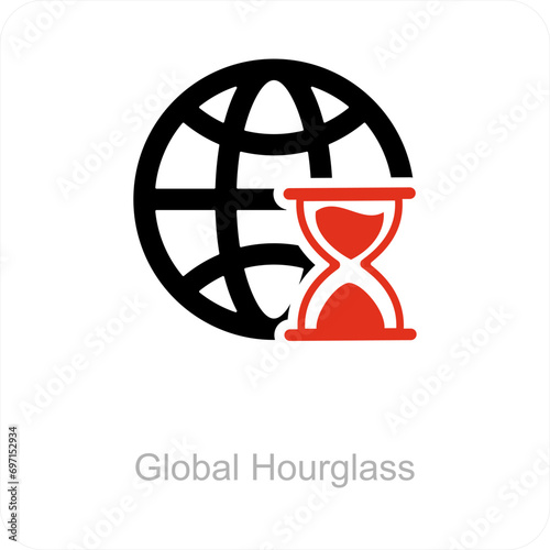 Global Hourglass and icon concept