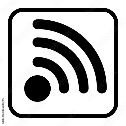 wi fi icon on square internet button