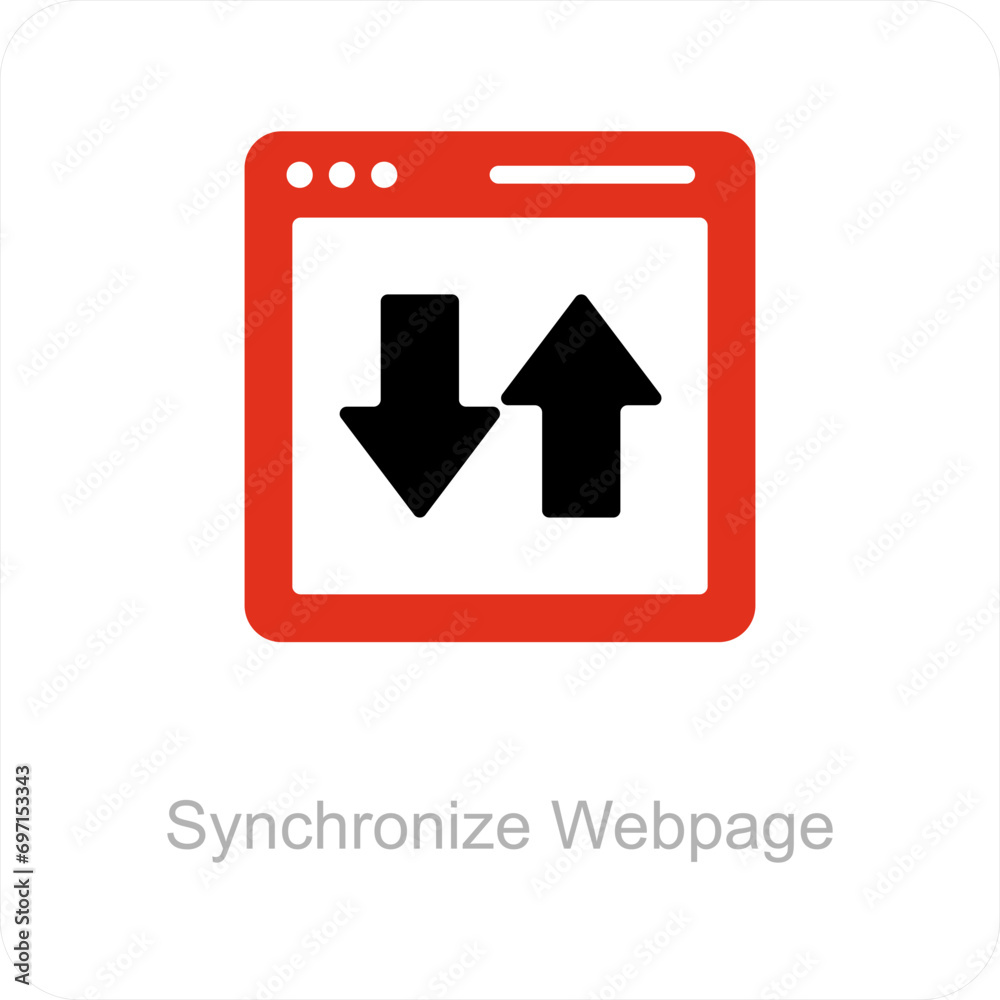 Synchronize Webpage and icon concept