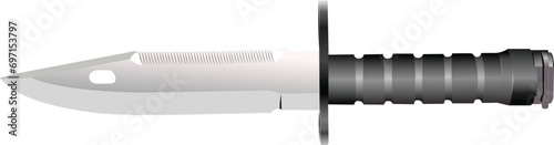 The vector image of a knife on a white background