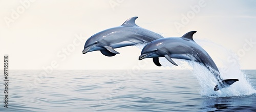 Dolphin duo leaping