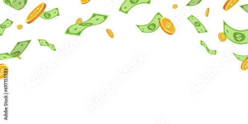 dollar money rain background illustration
