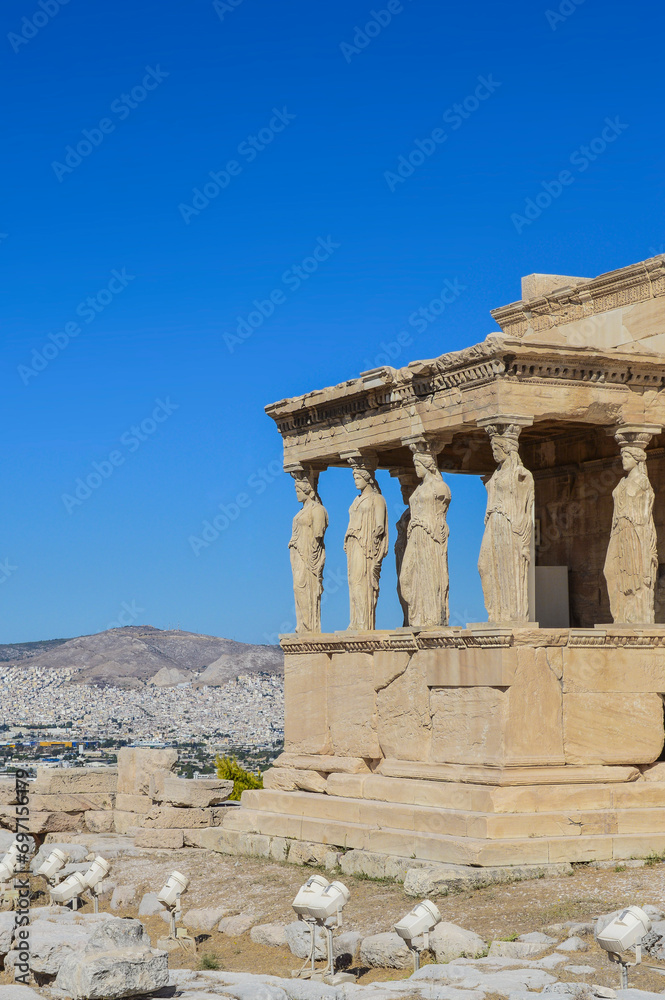 Temple of Athena of the Acropolis of Athens in Greece