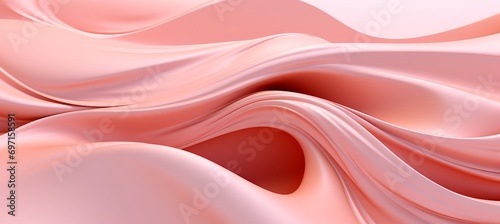 Abstract Peach Fuzz Colored Smooth 3D Shapes in Vibrant Tones for Creative Background Design