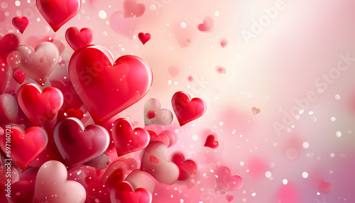 Valentine's Day red and pink hearts background