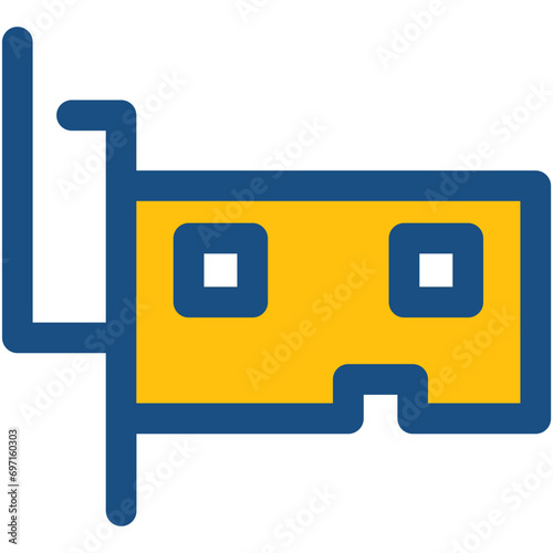 Lan Card Colored vector Icon