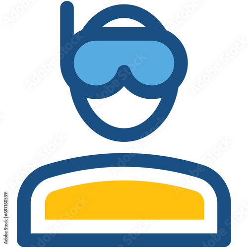 Scuba Diver Line Vector Icon