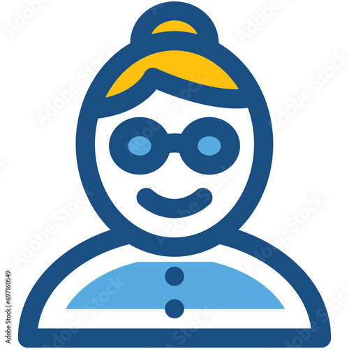 Young Girl Line Vector Icon