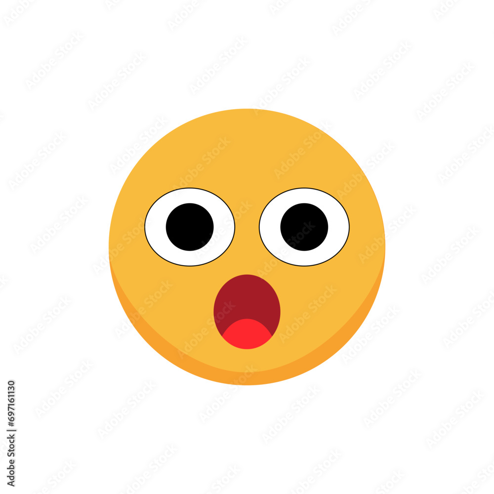 Surprised Smiley. Cartoon emoji. Flat vector Surprised Smiley. Cartoon emoji. Flat vector