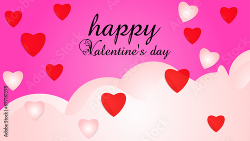 Valentine's Day background with Heart Shaped Balloons. Vector illustration. banners.Wallpaper. flyers