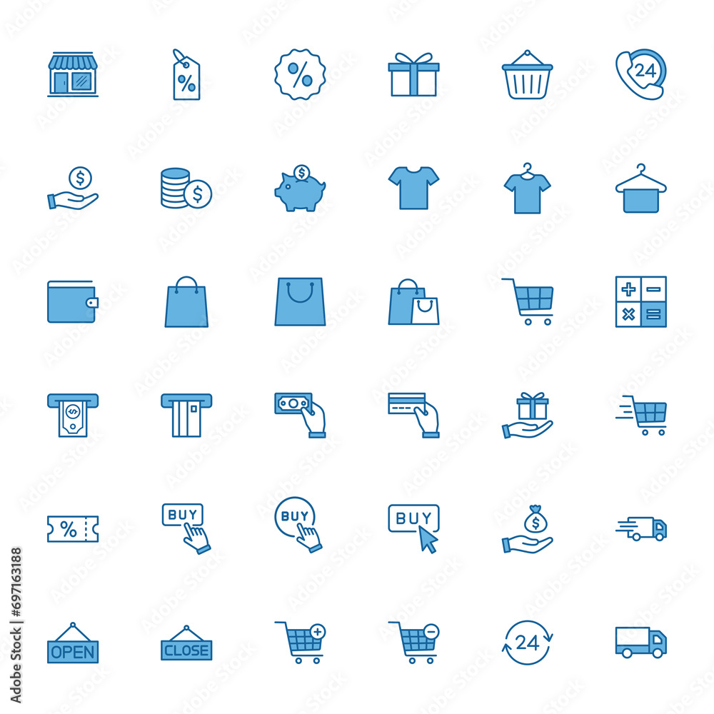 ecommerce icons collection, ecommerce icon set vector, shopping icon set for web, computer and mobile	app