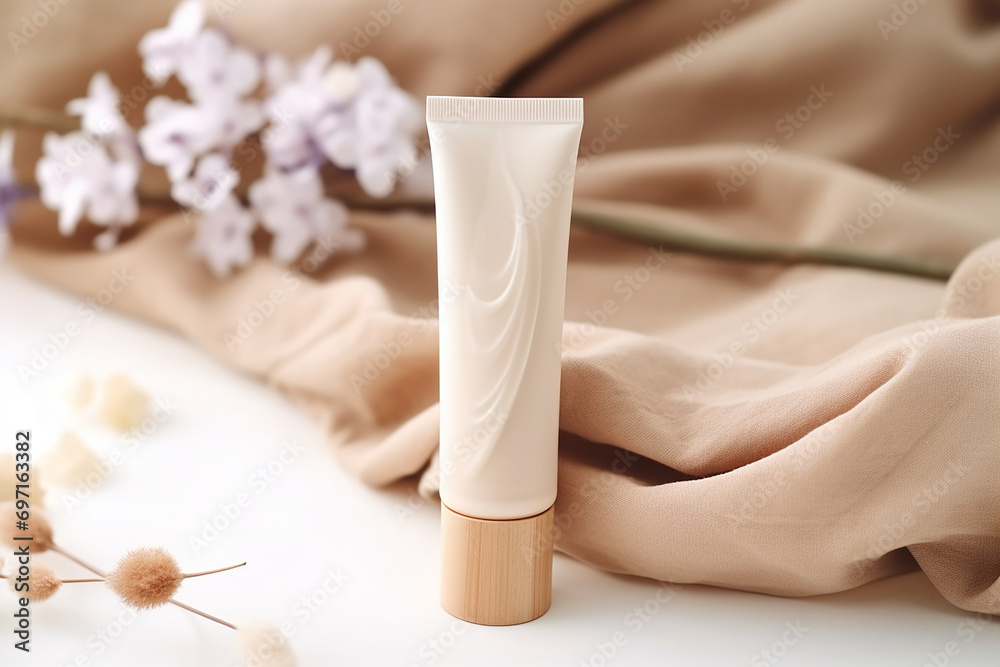 Beauty cosmetics products concept tube container cream tube, jar and serum on marble background, top view, flat lay, Beauty cosmetics products concept tube container cream tube, jar and serum on marble background, top view, flat lay,