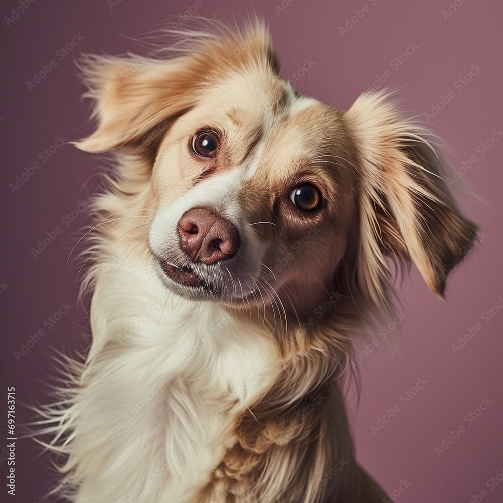 Perro con ojos expresivos y orejas levantadas (Generative AI) - obrazy, fototapety, plakaty 