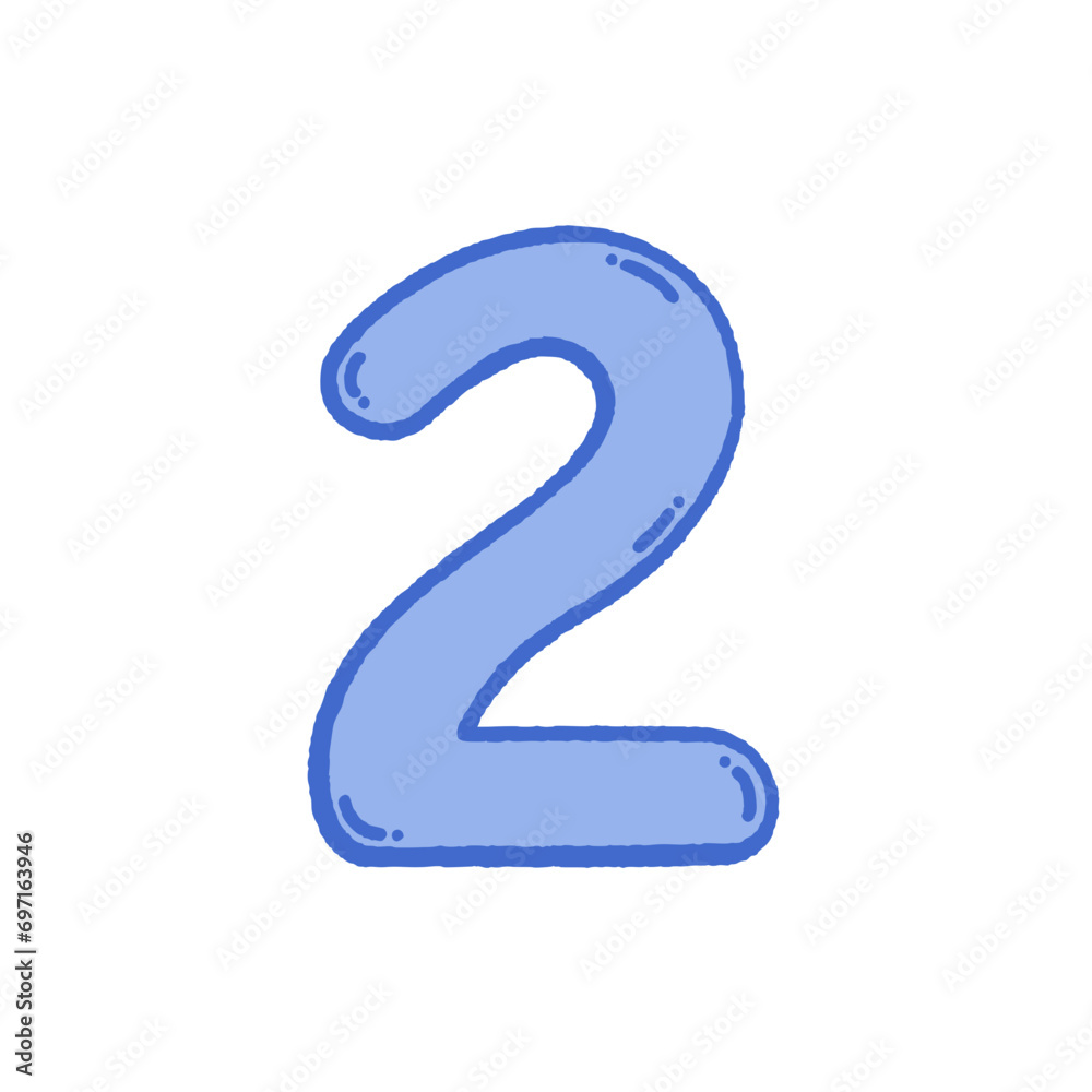 Naklejka premium svg cute number doodle element set