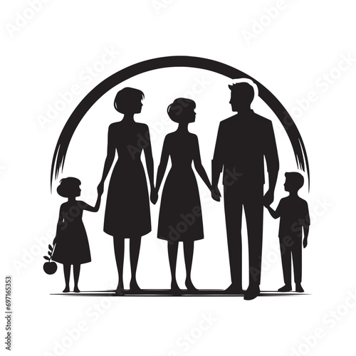 Family Silhouette Crafted with Minimalist Finesse - A Pictorial Harmony
