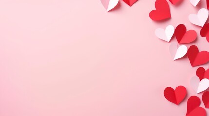 Photo of a paper heart shape on a pink background.
