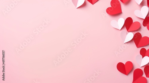 Photo of a paper heart shape on a pink background.