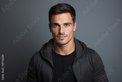 Handsome attractive european man on isolated background