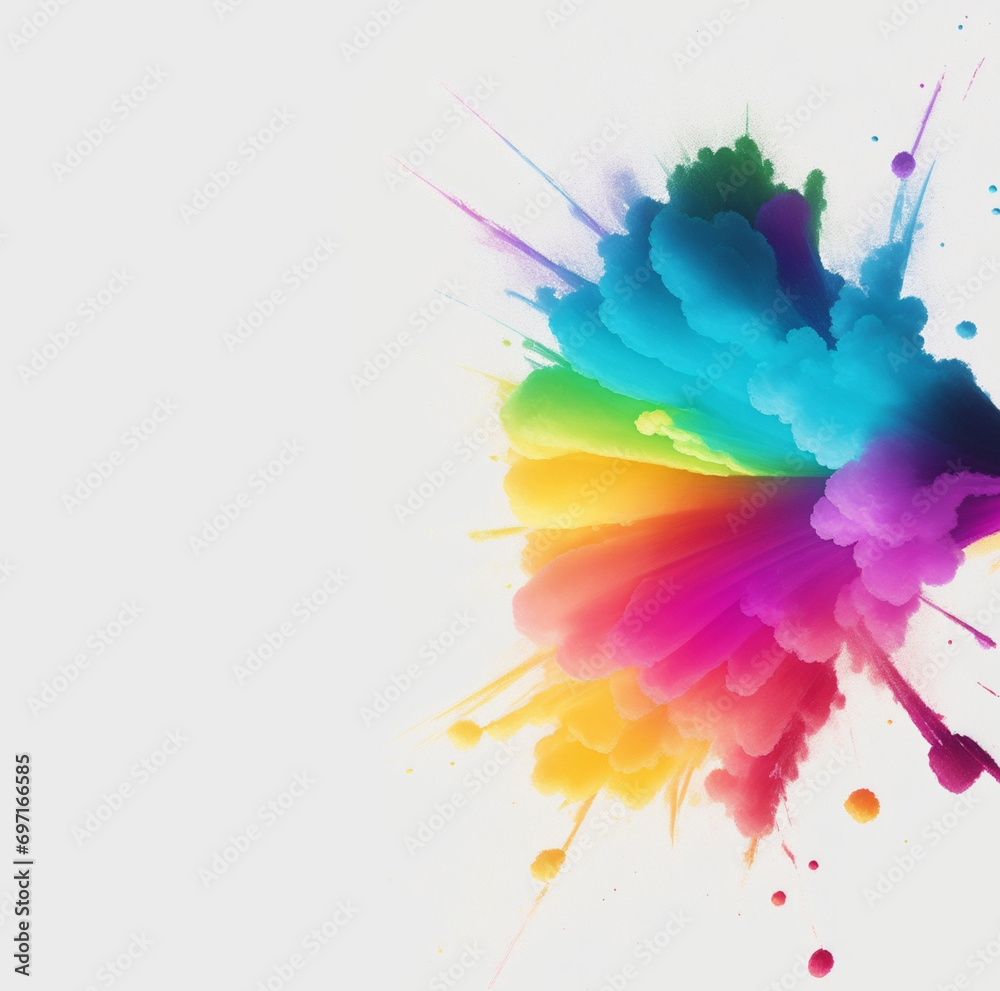 Fototapeta premium Abstract watercolor background with splashes or explosions. white background. generative ai