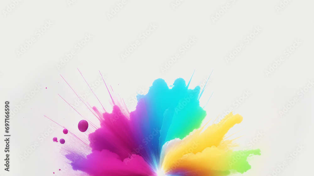 Abstract watercolor background with splashes or explosions. white background. generative ai