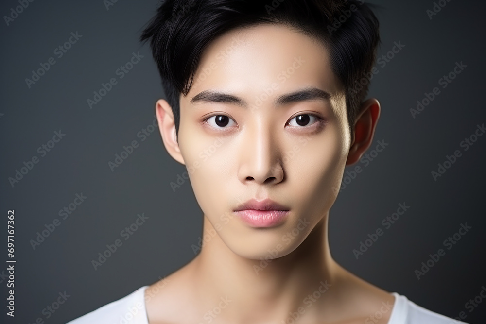 Young asian man Genderless makeup Men's cosmetics Beauty salon