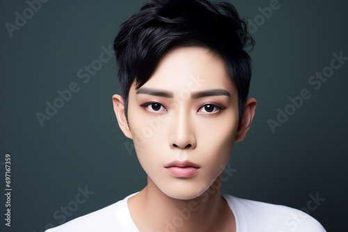 Young asian man Genderless makeup Men's cosmetics Beauty salon