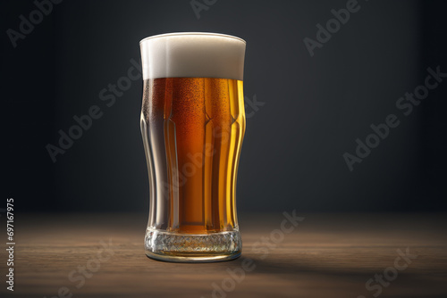 Cold Beer in a Glass on Table, a Refreshing Invitation to Enjoyment