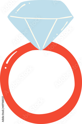 Cute Valentine dimond ring illustration photo