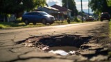 Pot hole in a road