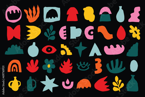 abstract shape element hand drawn vector	